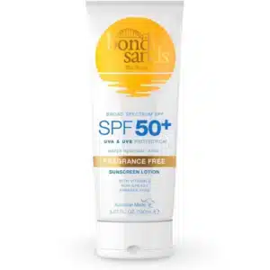 Bondi Sands Sunscreen Lotion SPF 50 150ml - lightweight, non-greasy, fragrance-free sunscreen bottle offering high SPF protection, perfect for sensitive skin and outdoor activities