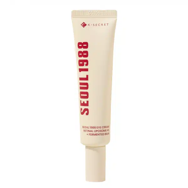 30 ml jar of SEOUL 1988 Eye Cream — Retinal Liposome 4% + Fermented Bean on a white background, showing sleek amber packaging with silver lid and product label facing forward.